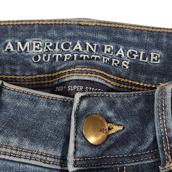 American Eagle Jeans Women 6 28x30 Low Rise Kick Boot Medium Wash VTG * - Picture 3 of 14